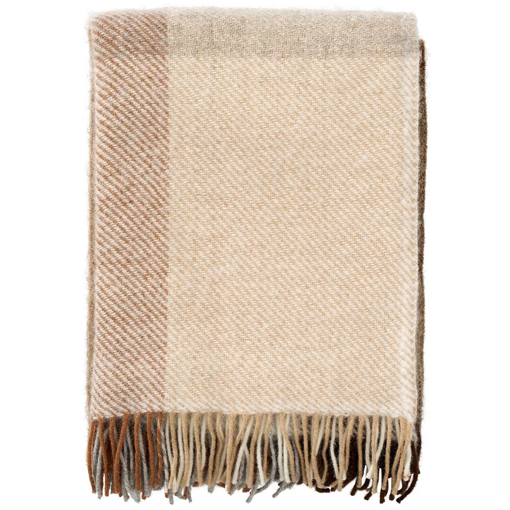 Gotland Decke / Überwurf - Kariert Beige