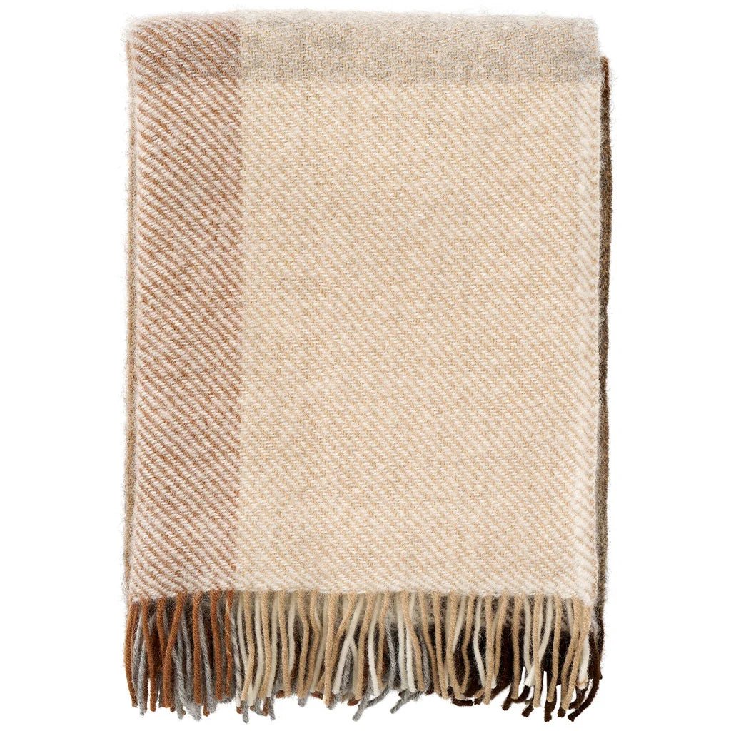 Gotland Decke / Überwurf - Kariert Beige