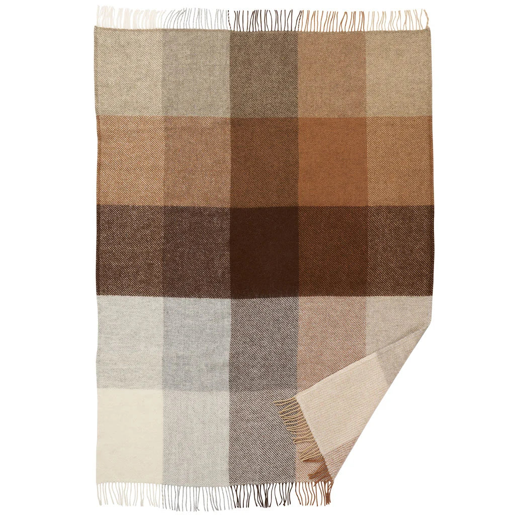 Gotland Decke / Überwurf - Kariert Beige