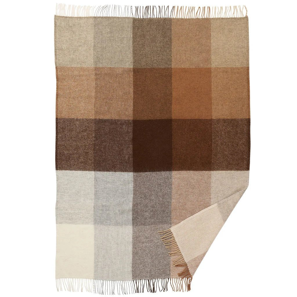 Gotland Decke / Überwurf - Kariert Beige