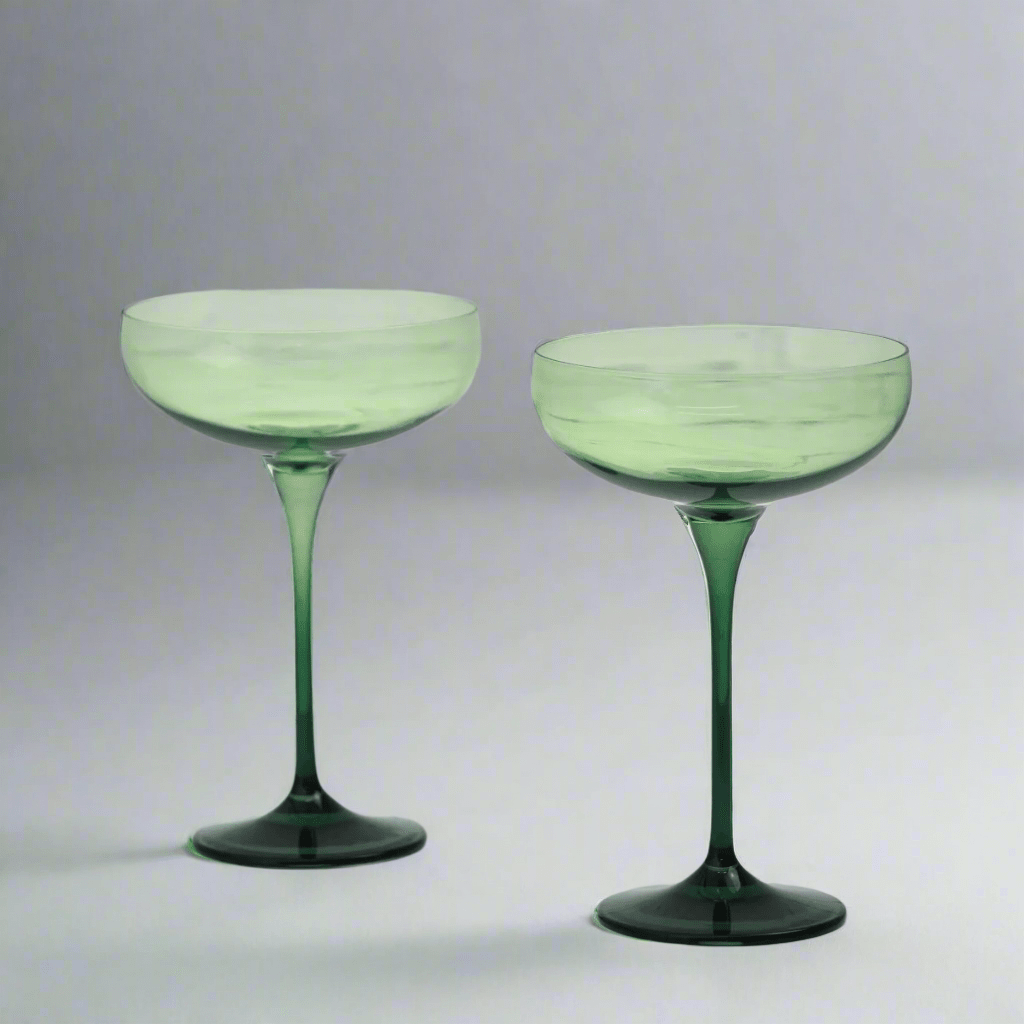 Farbige Champagnerschalen, 2er Set -  Shamrock & Seaweed