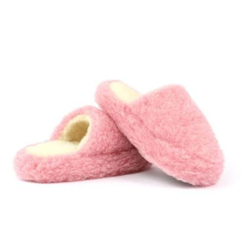 Unisex Backless Wool Slippers - Pink