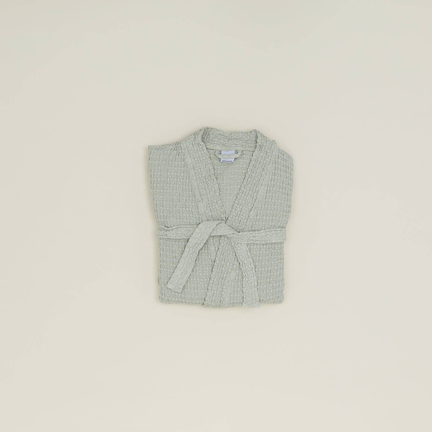 Simple Waffle Bathrobe - Sage: Small