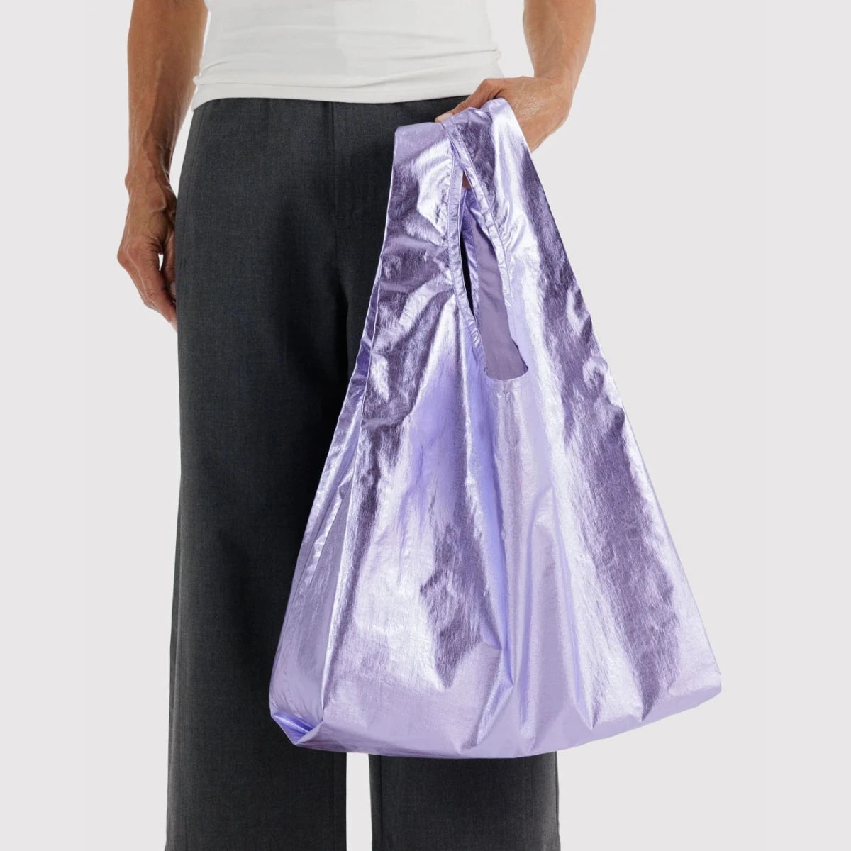 Lavender Metallic Baggu Bag