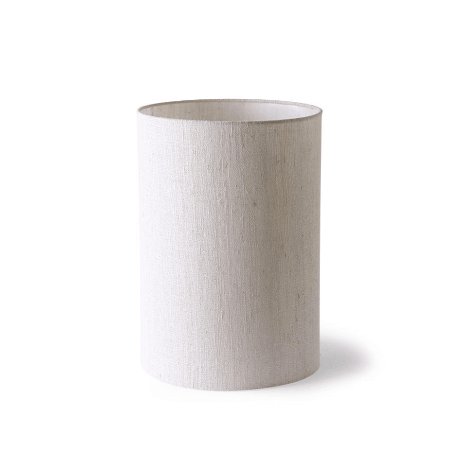 Zylinder-Lampenschirm aus Naturleinen, Ø 24,5 cm x H 24,5 cm