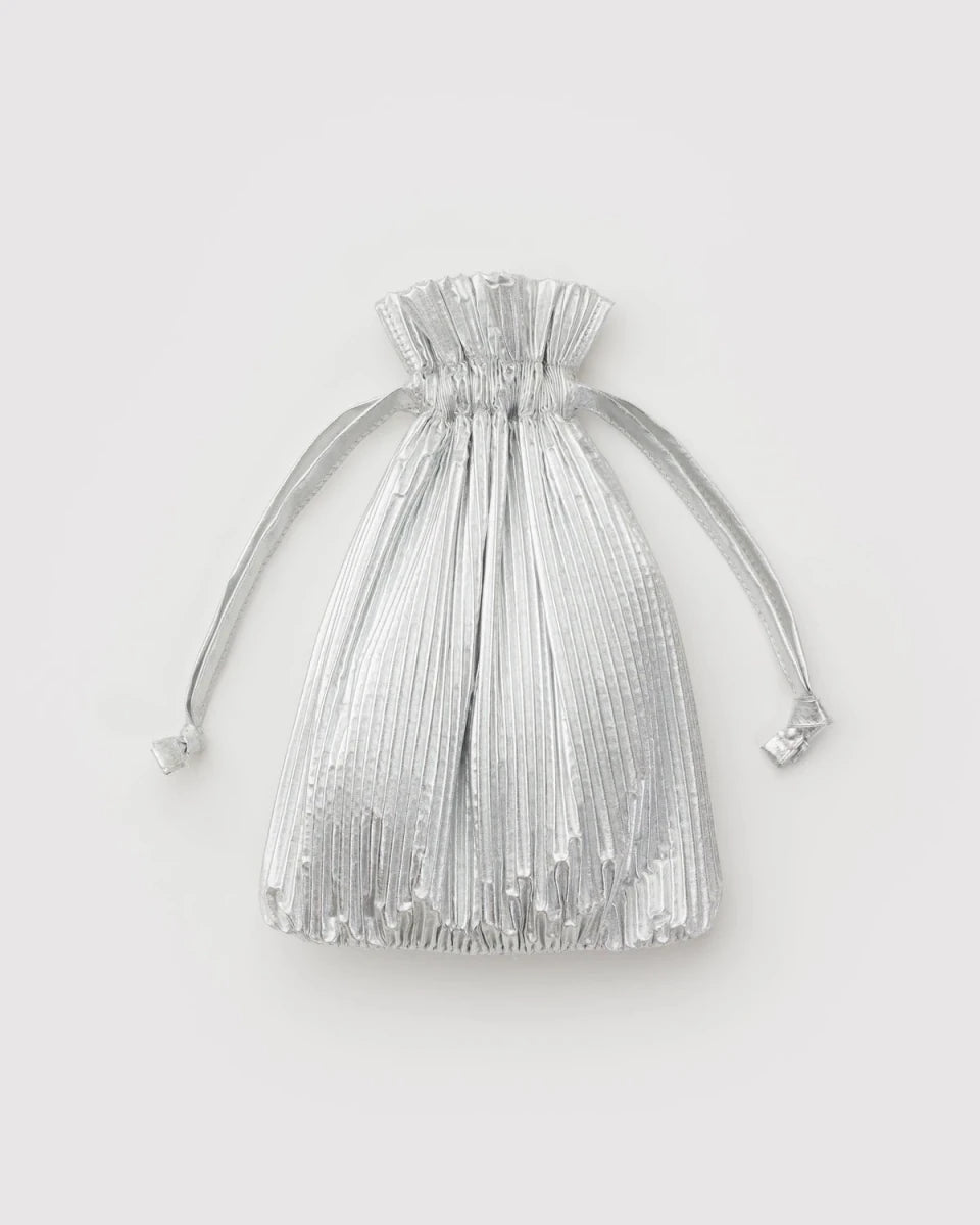 Pleated Baggu - Chrome Metallic