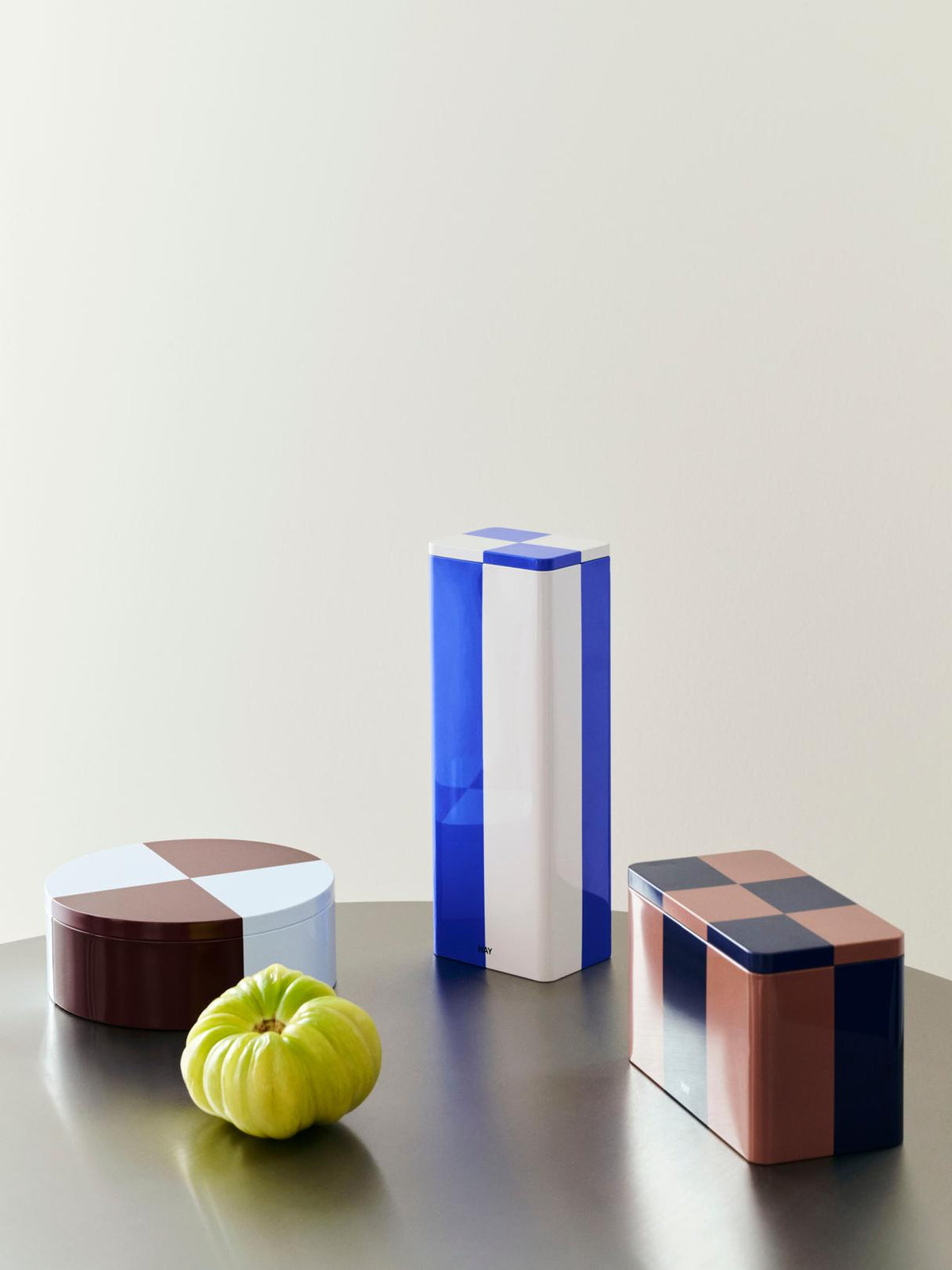 Tin Container - Slim Blue / Off White