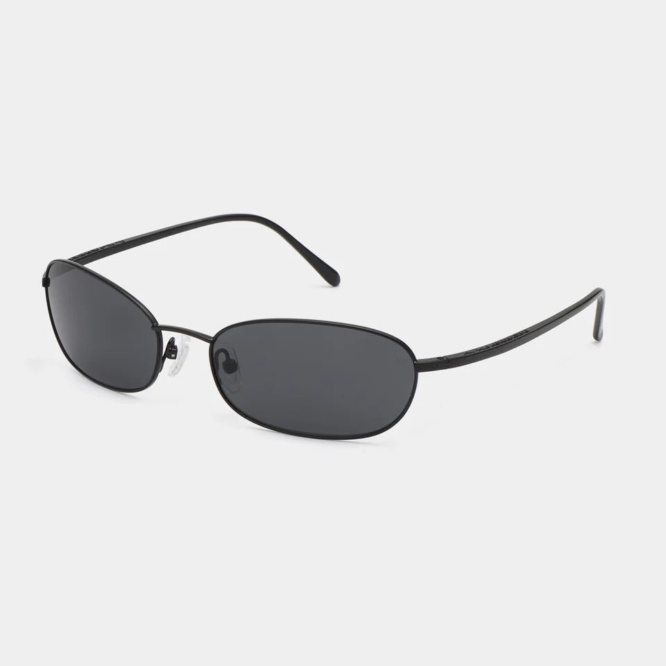 A. Kjaerbede Jack sunglasses with black frames and dark tinted lenses, stylish eyewear for outdoor wear.