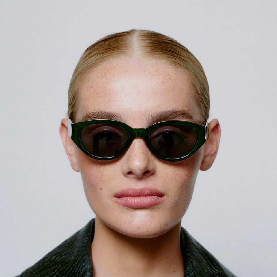 A. Kjaerbede Winnie sunglasses with stylish frame and dark lenses, showcasing a fashionable accessory for sun protection.
