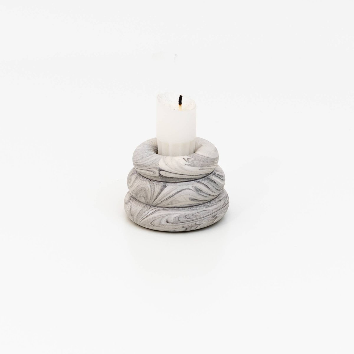Triple O Candleholder - Marble Grey