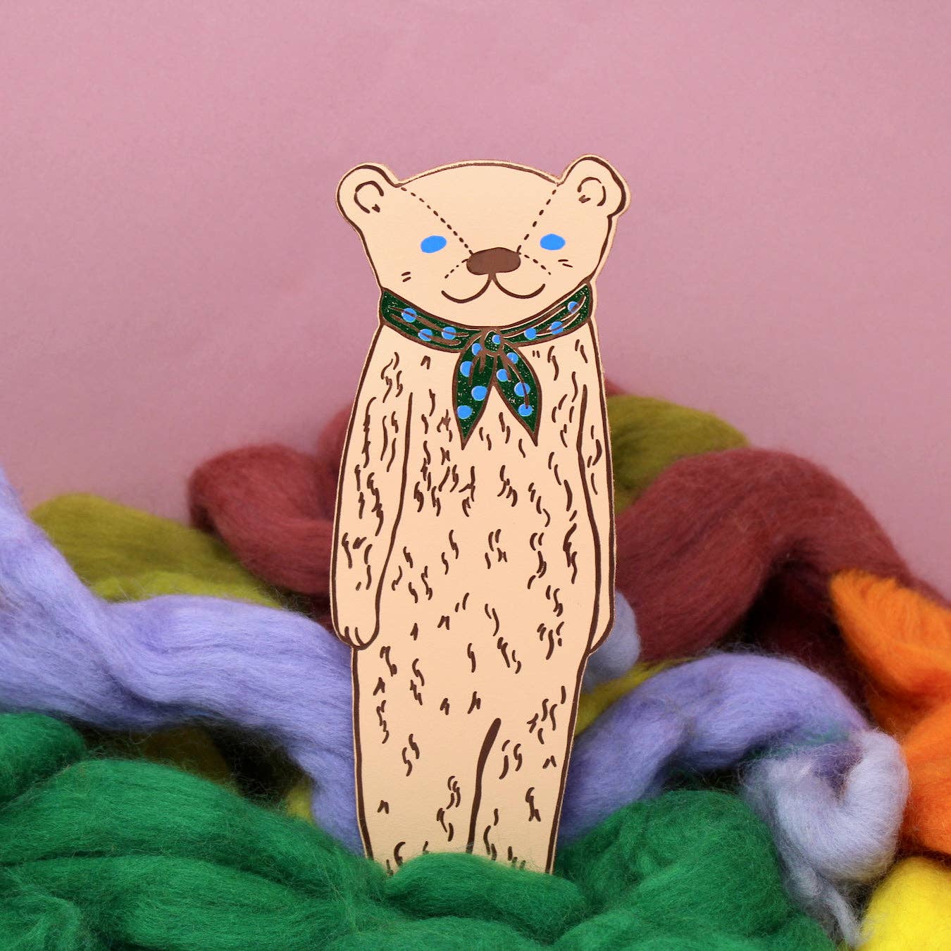 Bear Bookmark: Dusty Pink