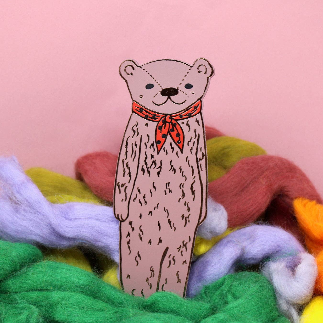 Bear Bookmark: Dusty Pink