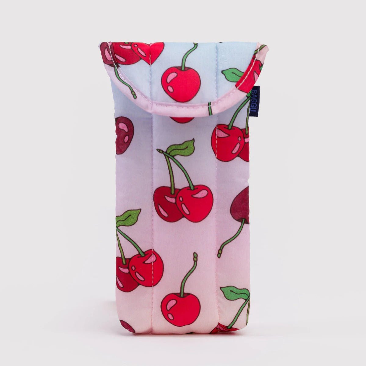 Glasses case with cherry pattern on white background