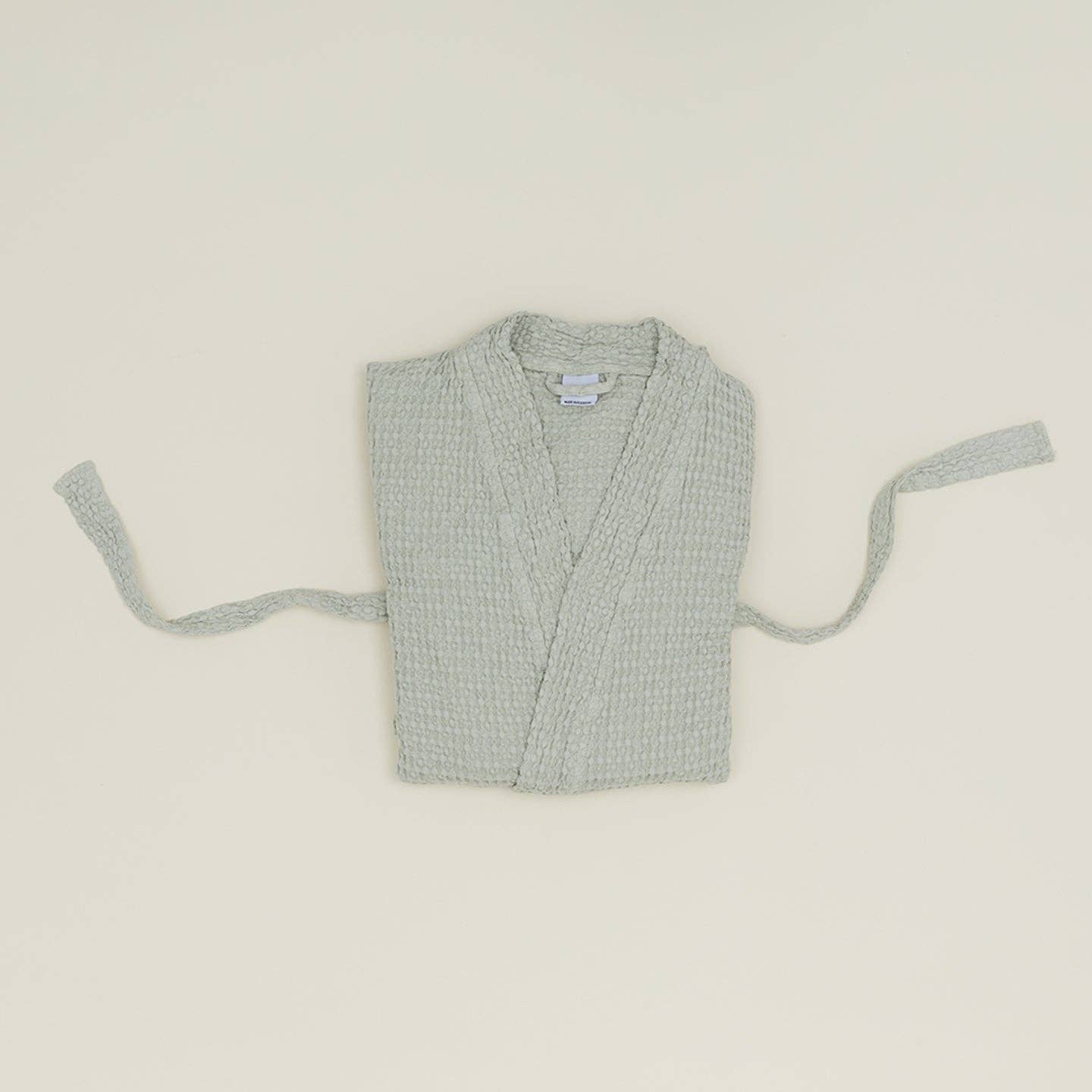 Simple Waffle Bathrobe - Sage: Small