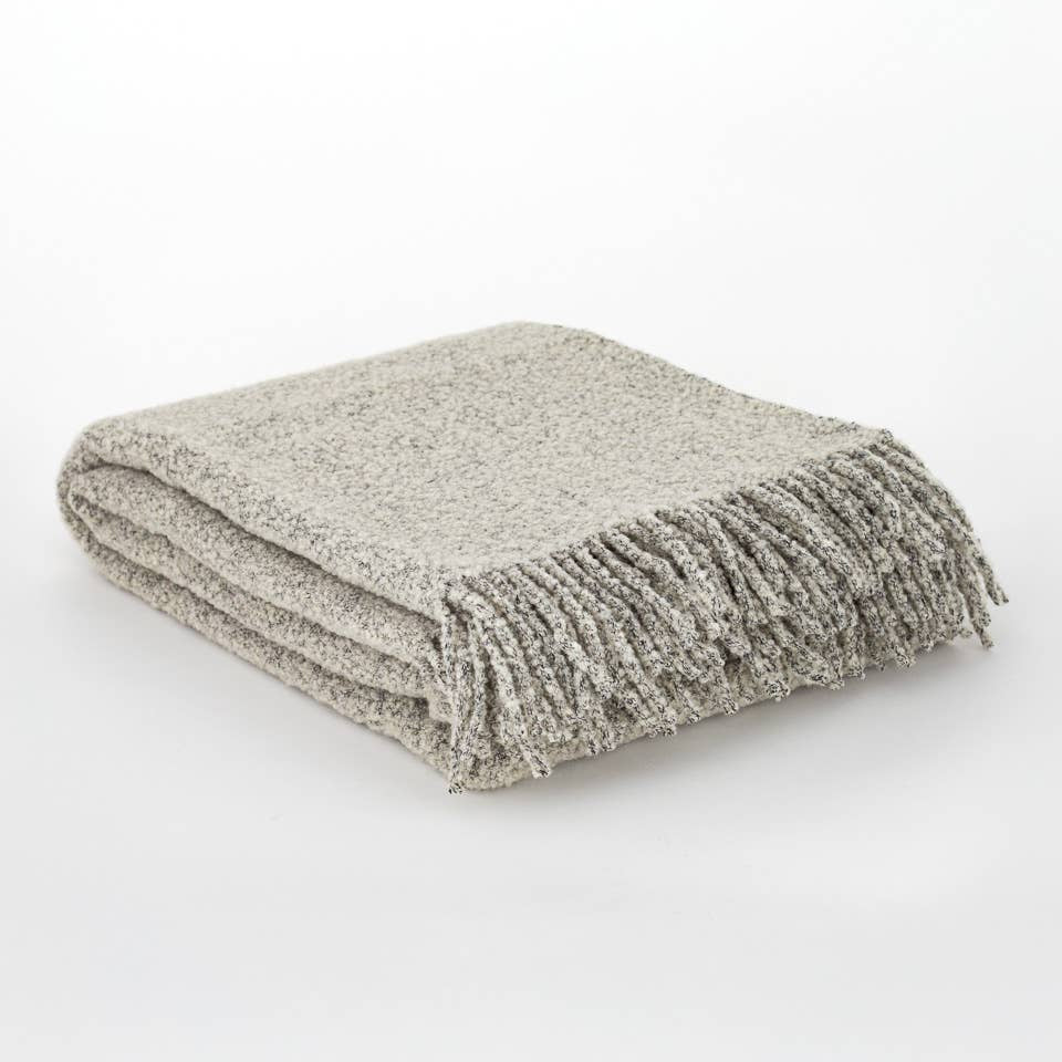 Paris Bouclé Wool Throw - Ivory