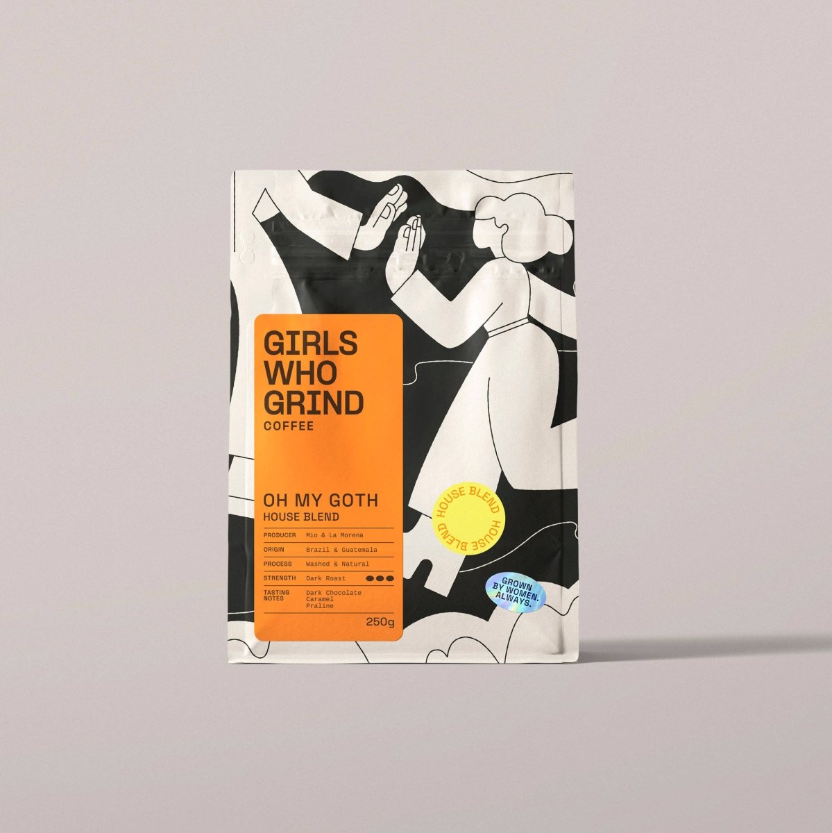 Kaffee, Oh My Goth Blend, dunkle Röstung, Brasilien & Guatemala: Ganze Bohne / 250g