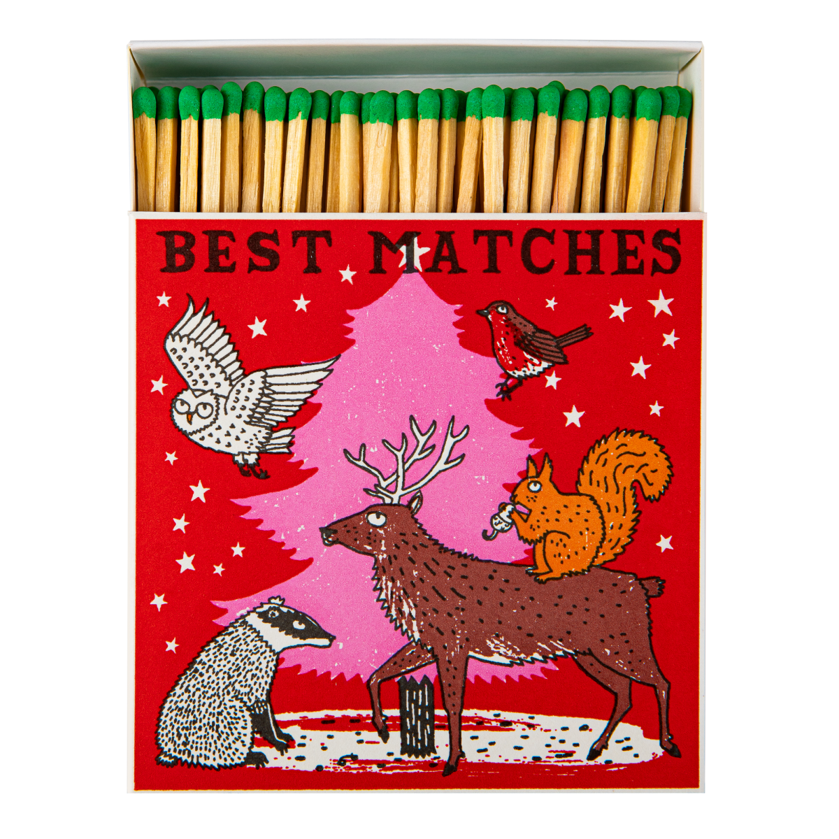 Woodland Christmas Tree | Square - Safety Matches