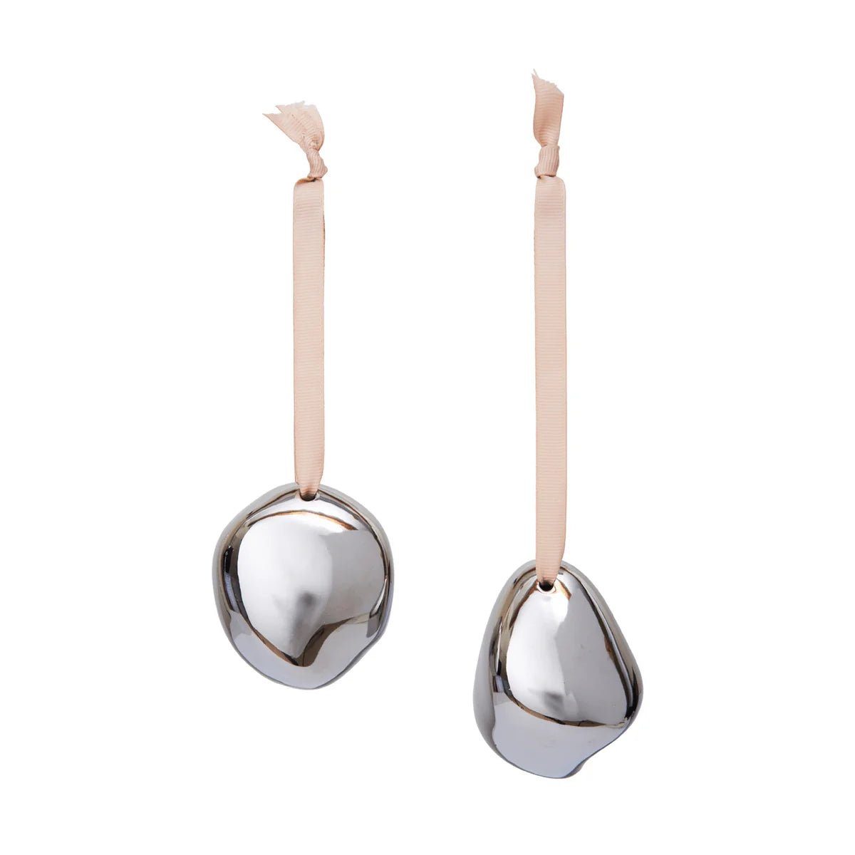 Silver Bellure Bauble by Ferm Living, decorative Christmas ornament with a shiny silver finish and elegant design.