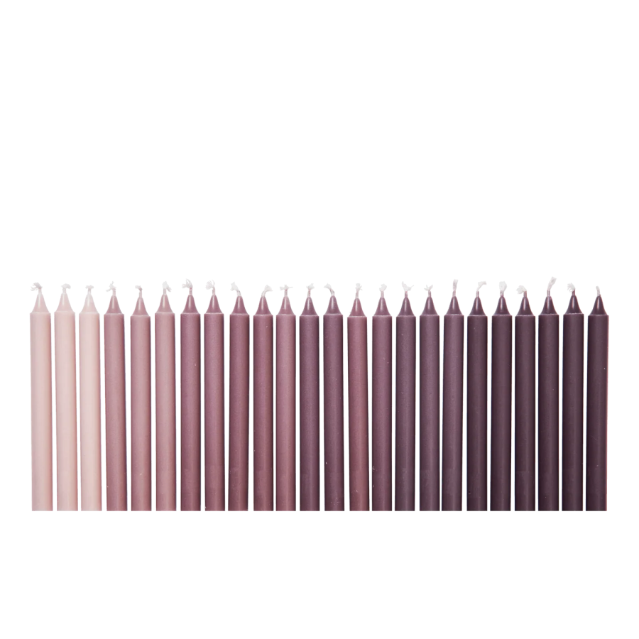 Ombre Candels Set of 24 - Dark Grape