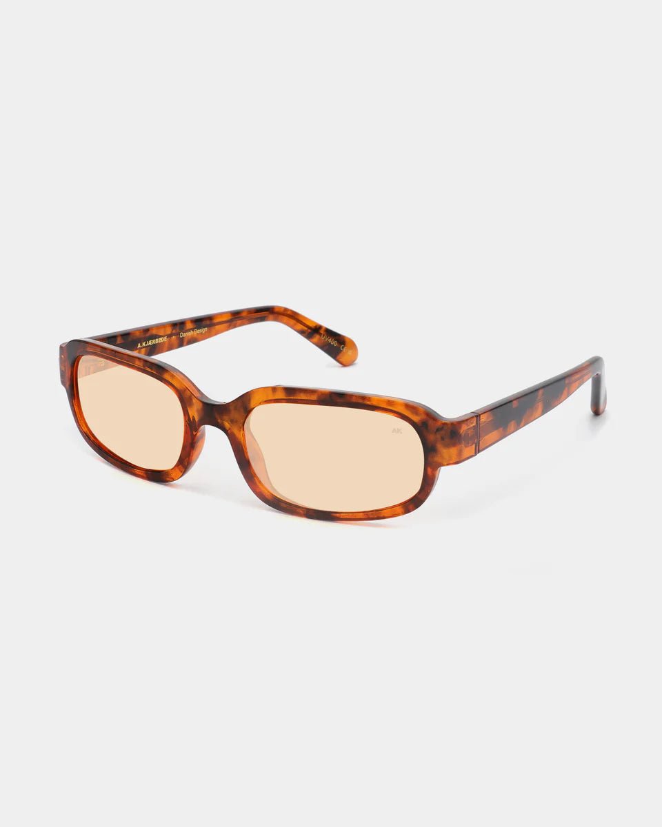 A. Kjaerbede Havana Will sunglasses with brown tinted lenses and tortoiseshell frames, stylish and UV-protective eyewear.