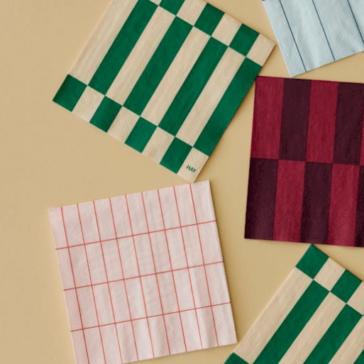 Set of 20 HAY Cocktail Napkins with stylish, modern design, perfect for entertaining and table decor.