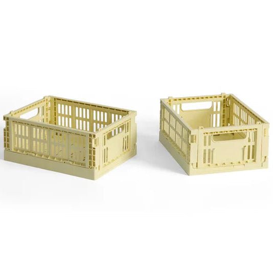 Set of 2 mini color crates by HAY for storage and organization, featuring vibrant hues and compact design.