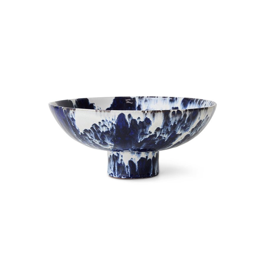 Keramikschale auf Sockel: Indigo