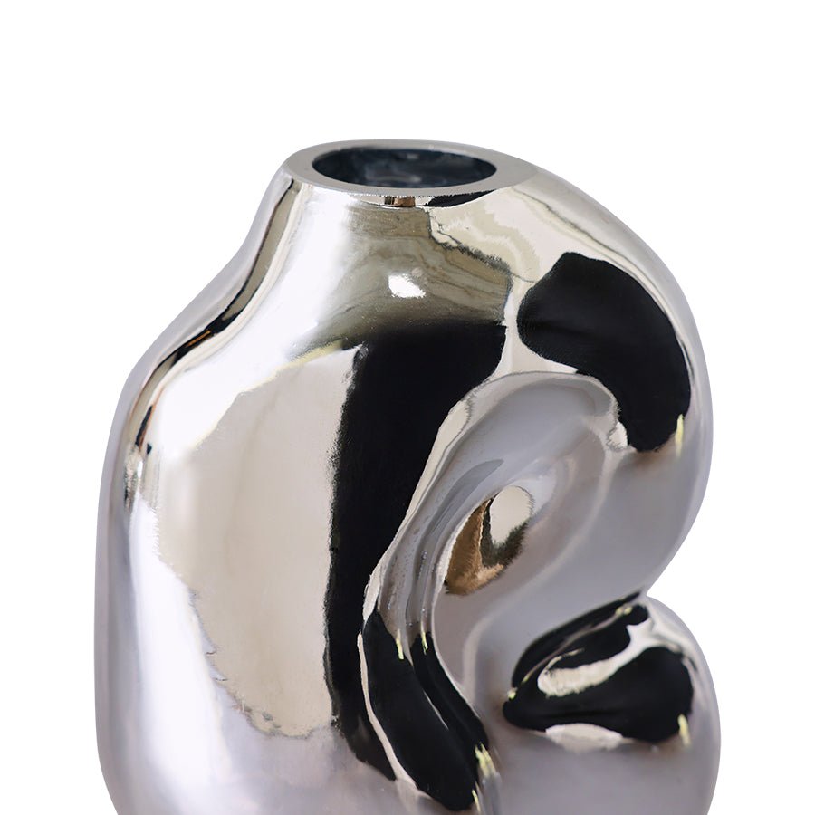 Gleam Glass Small Vase - Chrome
