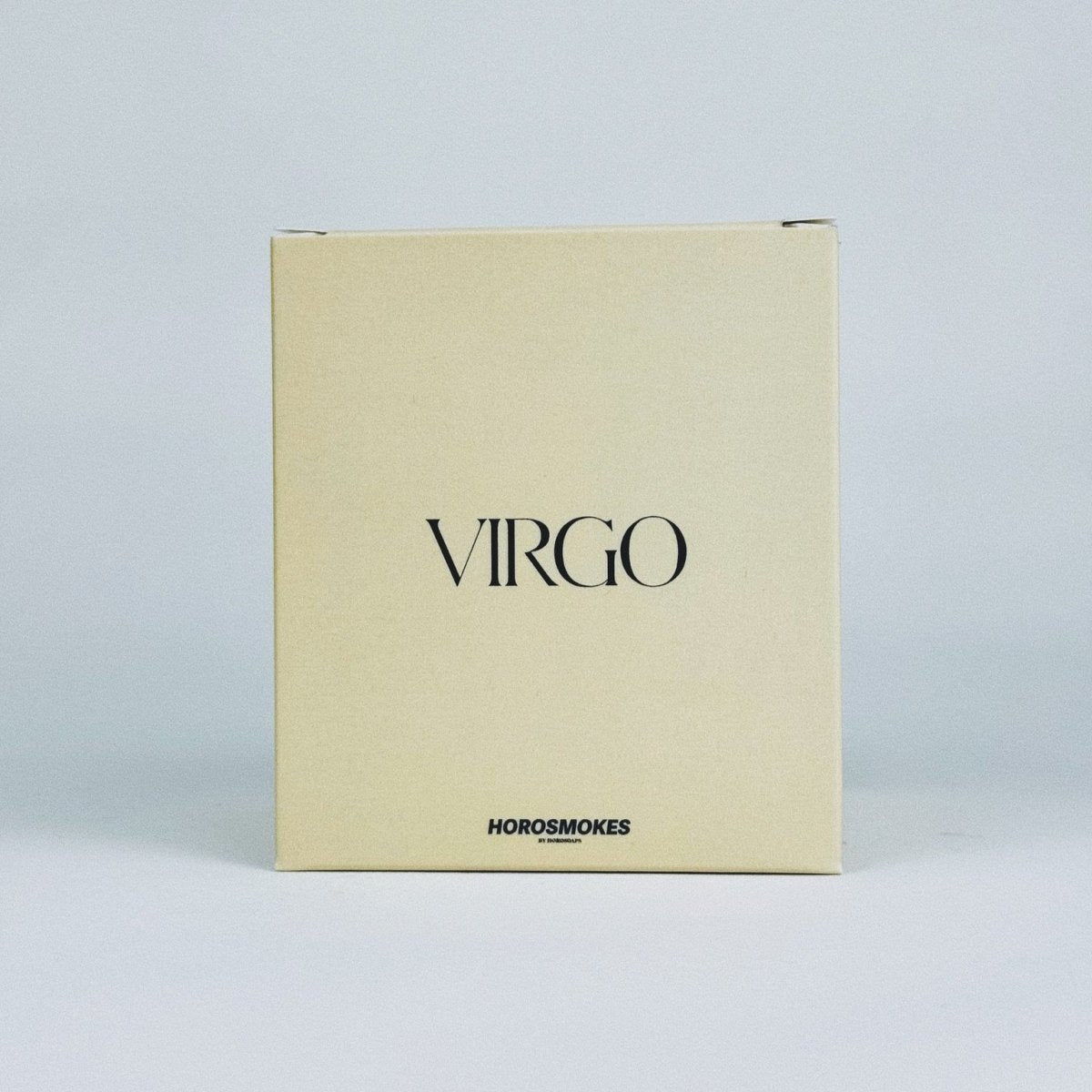 Horosoaps Virgo Horosmokes Candle with a white and gold design, featuring zodiac symbol and decorative elements on the label.