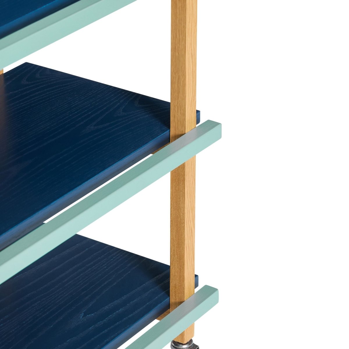 Multicolour Crayon Trolley by Hübsch, a vibrant furniture piece with multiple storage compartments and colorful design.
