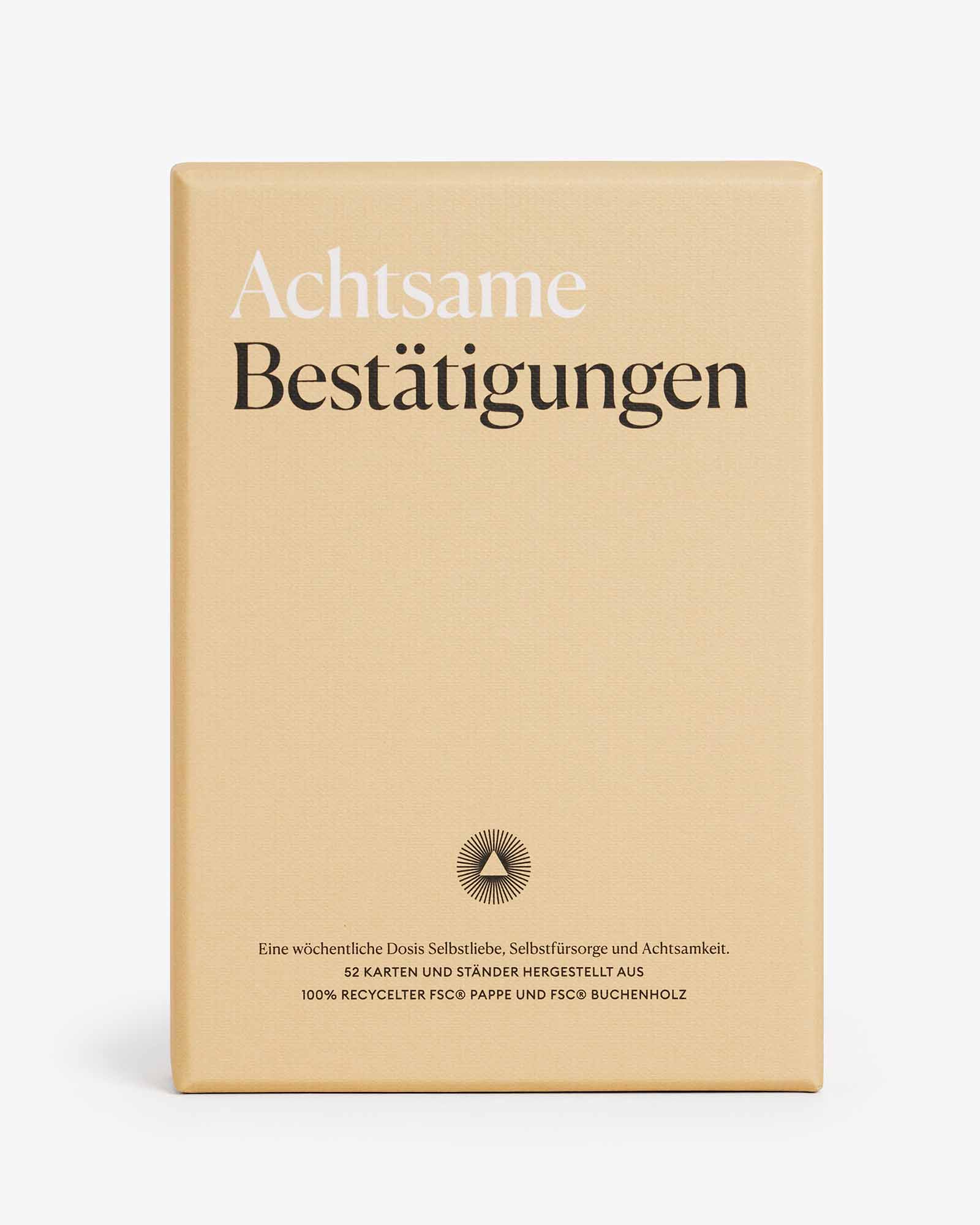 German edition mindful affirmations display cards by Intelligent Change, featuring inspiring words on individual cards for daily mindfulness.