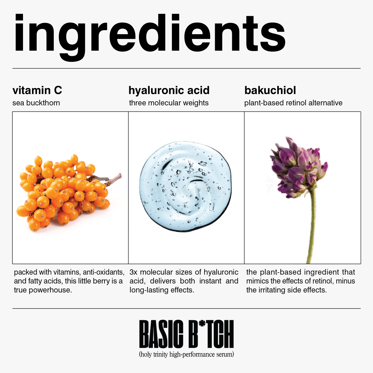 Basic B*tch – Hyaluronic Acid + Retinol Alternative Serum 30ml