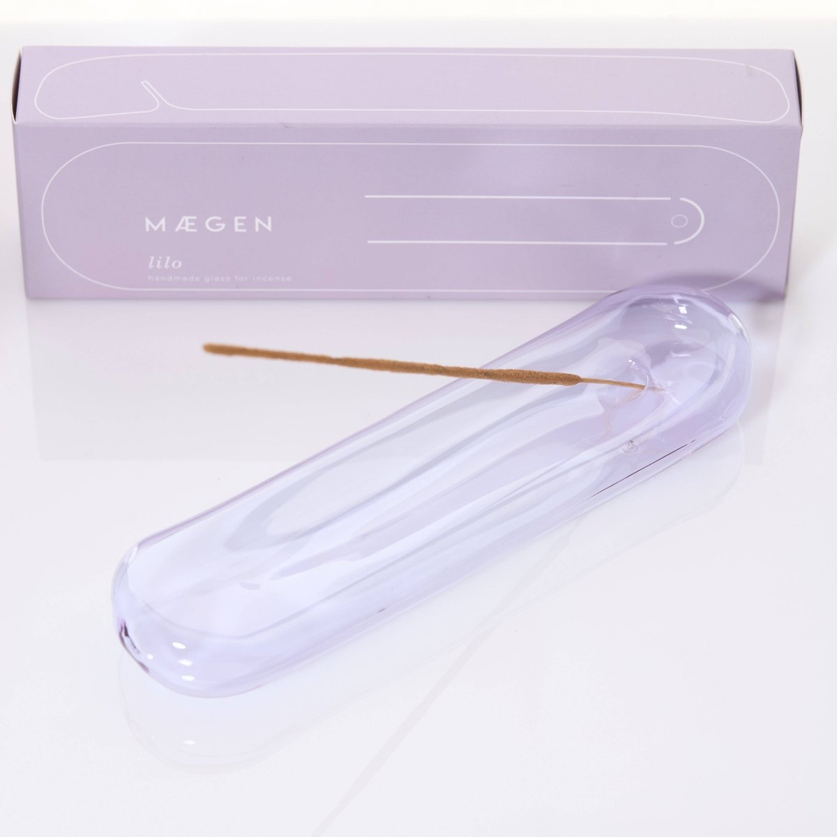 Lavender Lilo Incense Holder by MÆGEN, featuring a decorative ceramic design for holding incense sticks.