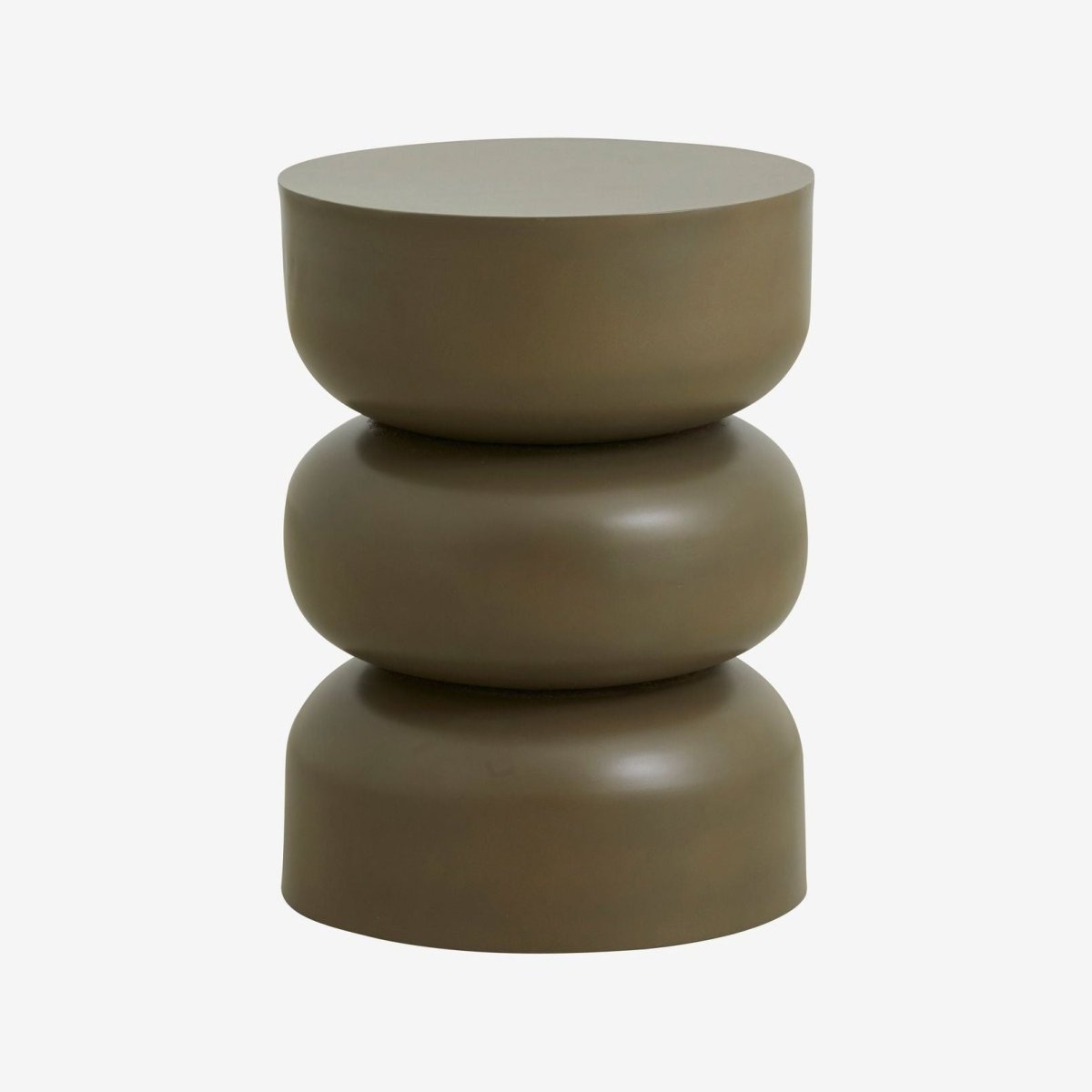 Nordal A/S Alma side table in dark green with a sleek, modern design, perfect for stylish living room or bedroom decor.