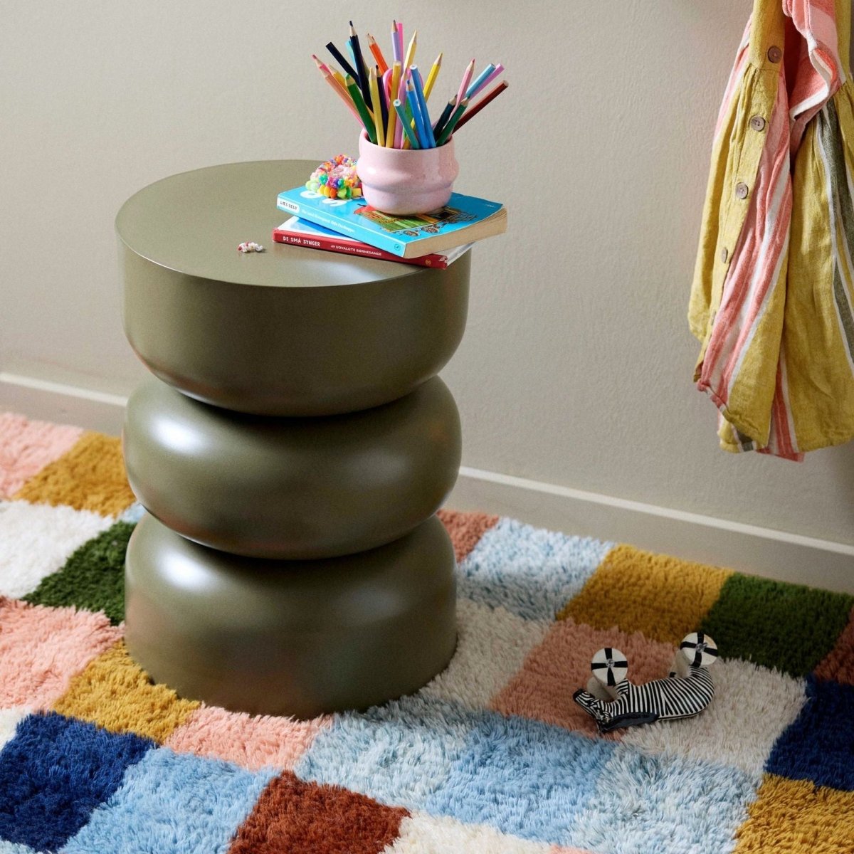 Dark green ALMA side table by Nordal A/S, modern furniture piece with a sleek, minimalist design for living spaces.