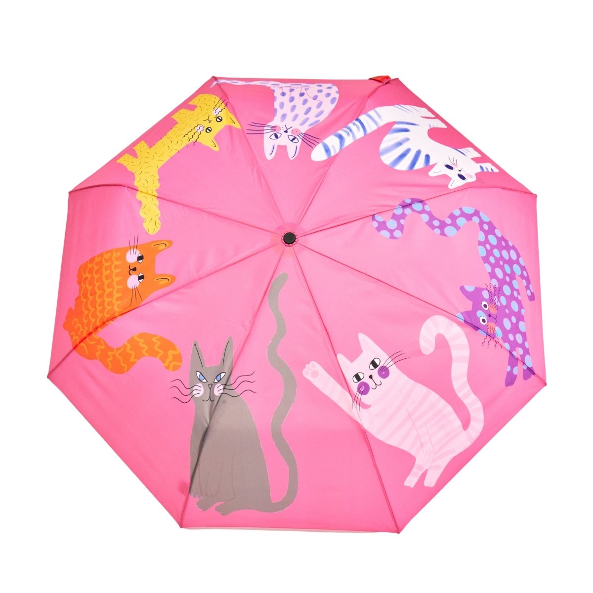Blue Ice Arty Cats Duck Umbrella by Original Duckhead EU, featuring a colorful cat print and sturdy umbrella canopy.