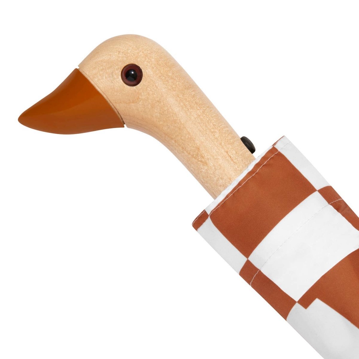 Original Duckhead EU eco-friendly umbrella with peanut butter checkers design, waterproof accessories for rain protection.