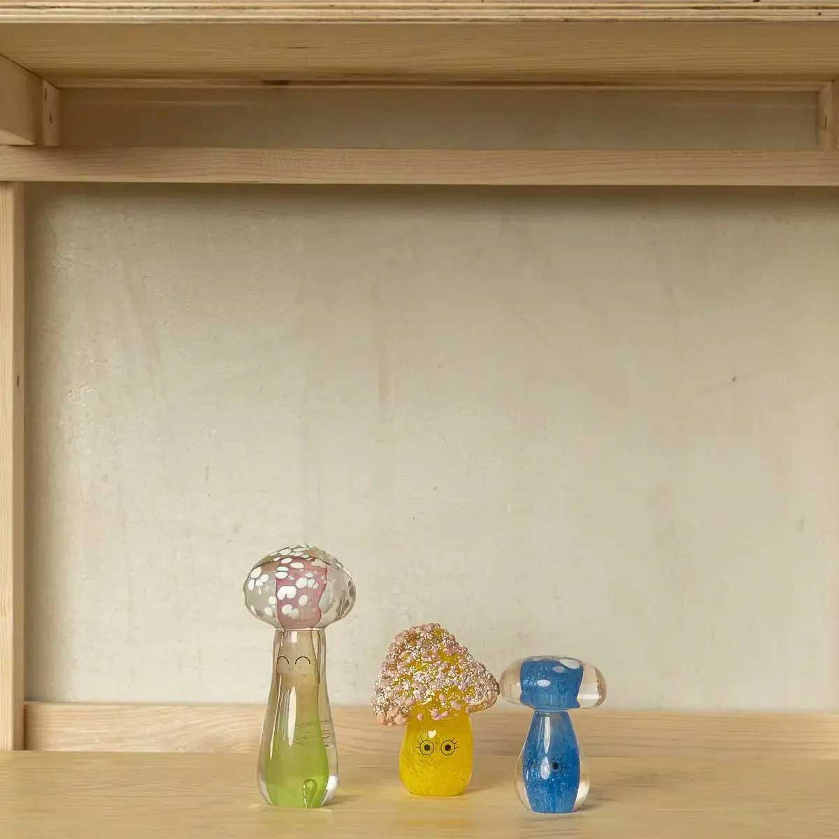 Studio Arhoj decorative crystal blob sculpture with a vibrant, translucent glass appearance and organic, amorphous shape.
