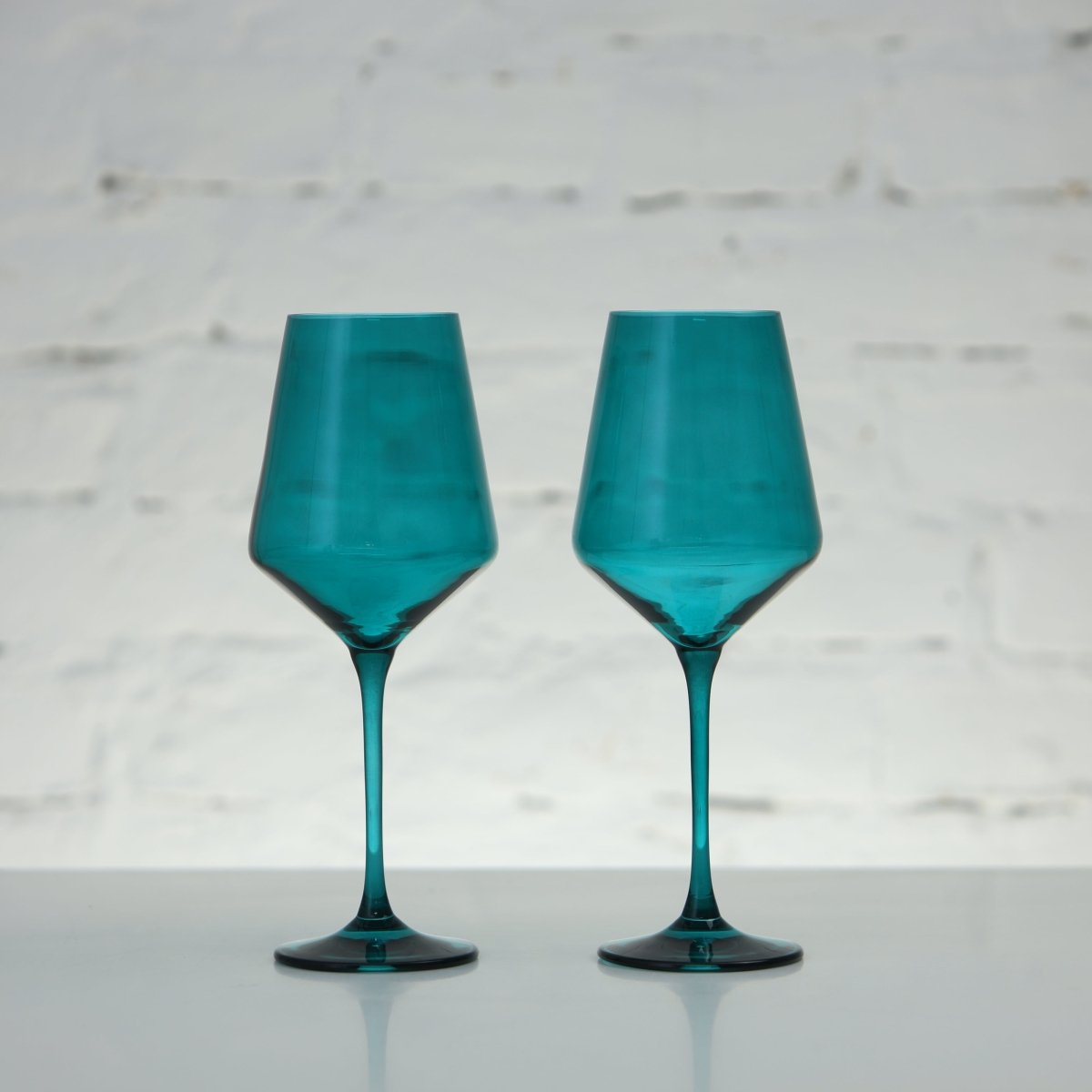 Coloured Wine Glass, Set of 2, Petrol
