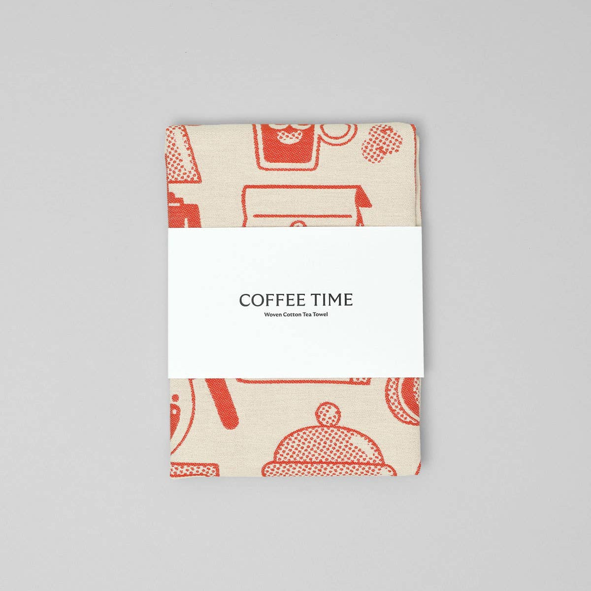 Coffee Time Tea Towel Red/Beige