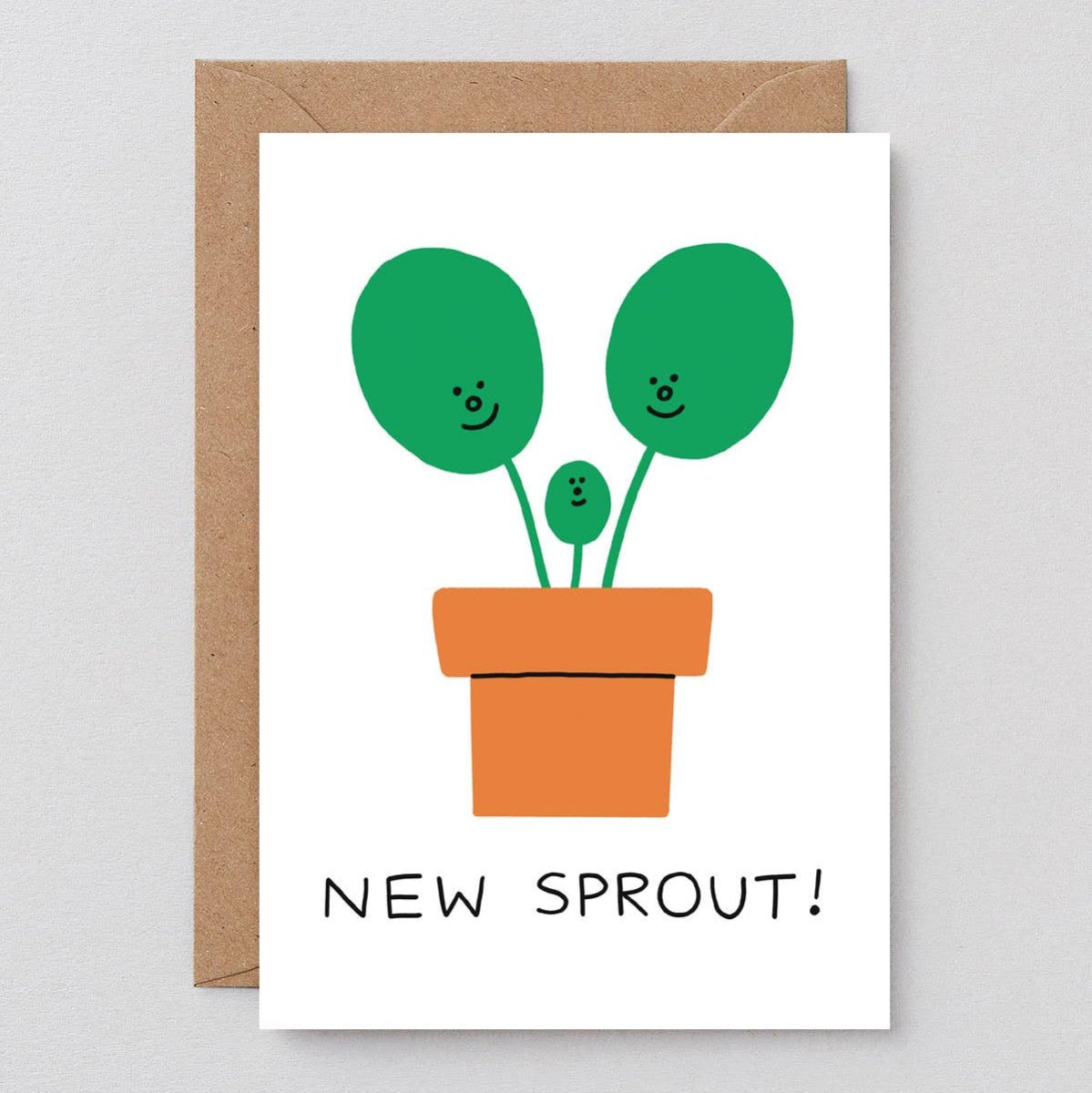 Wrap New Sprout greetings card featuring a colorful botanical illustration on smooth cardstock.