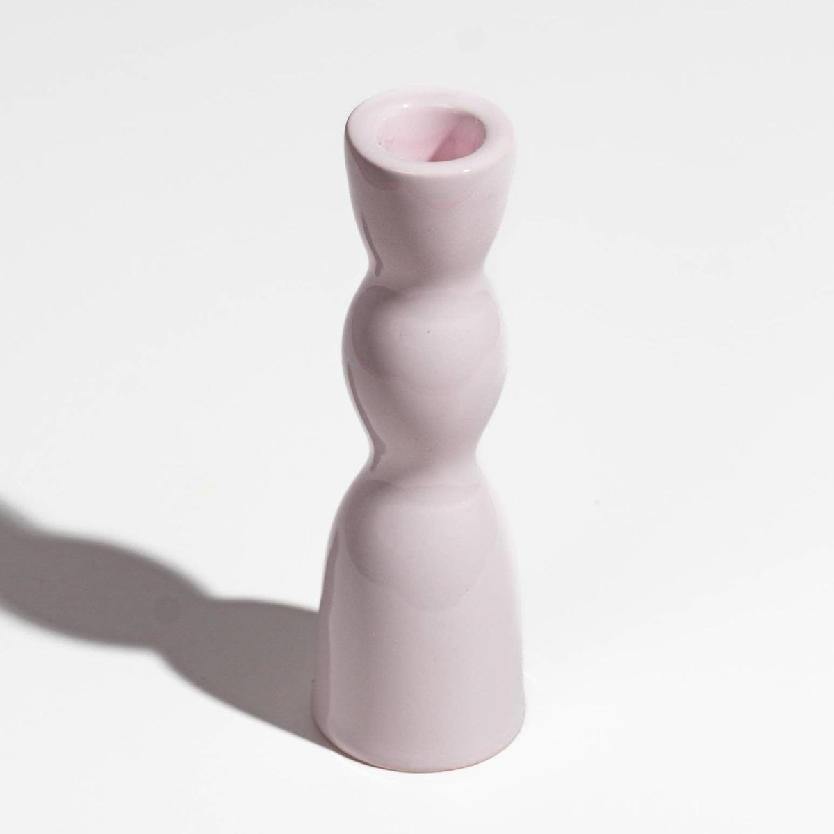 Niedriger Wave-Kerzenhalter - Blush