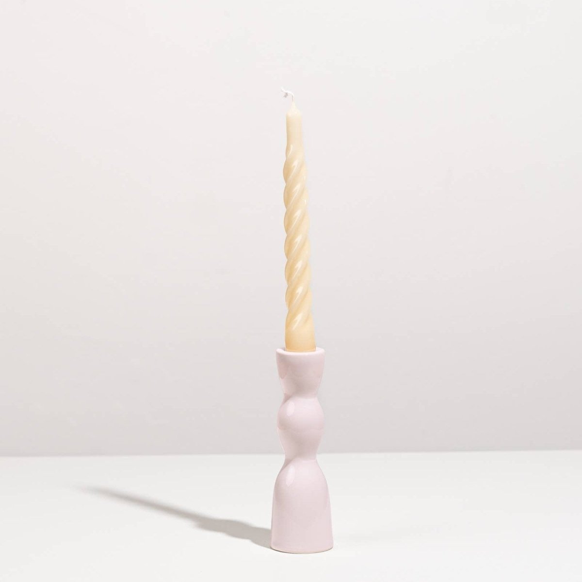 Niedriger Wave-Kerzenhalter - Blush