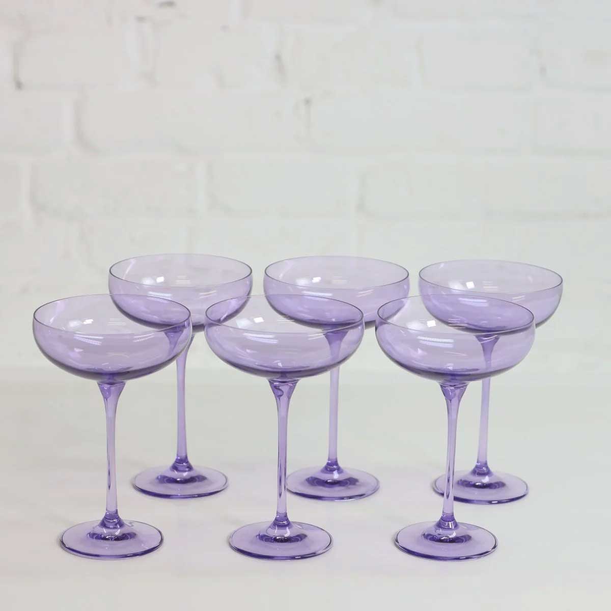 Farbige Champagnerschalen, 6er Set - Violet Thirst