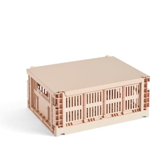 Medium Colour Crate Lid by HAY, showcasing a vibrant plastic lid designed to fit medium-sized storage crates.