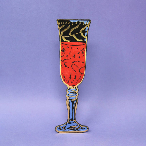 Wine Glass Bookmark: Black