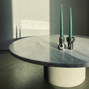 Marble Tealight and Taper Candle Holder: Forest Green