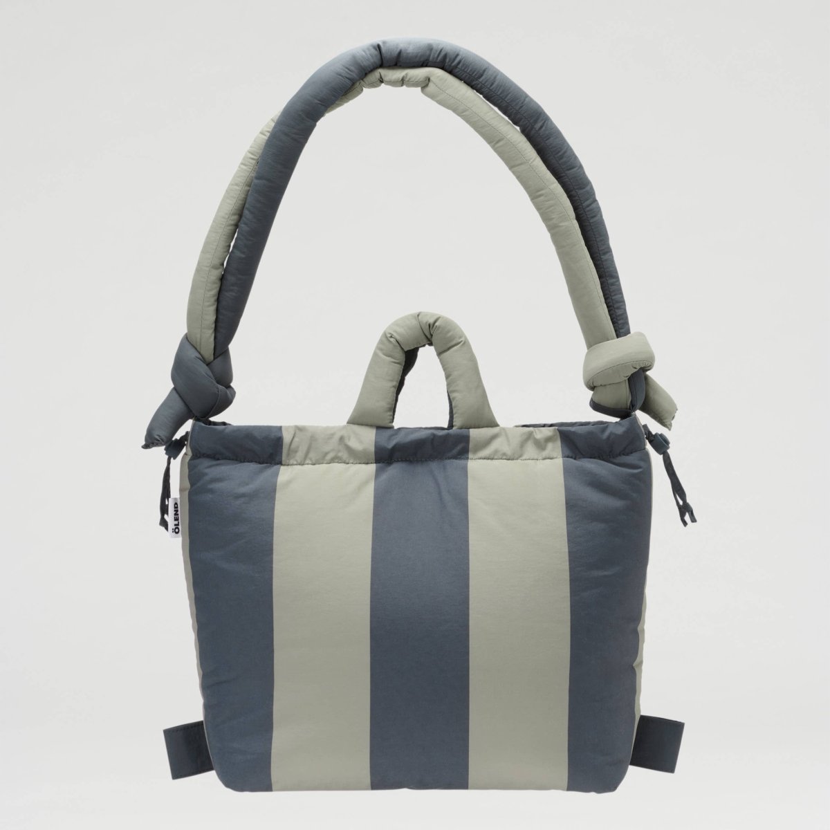 Ona Soft Bag: Coal + Sage stripe