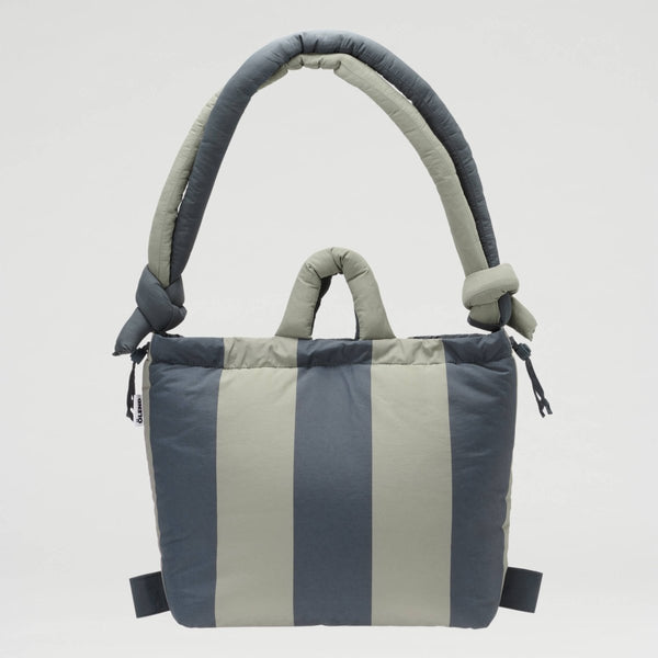 Ona Soft Bag: Coal + Sage stripe