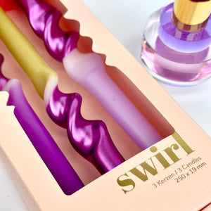 Dip Dye Swirl Candles - Set of 3 - Eclectic Pouf
